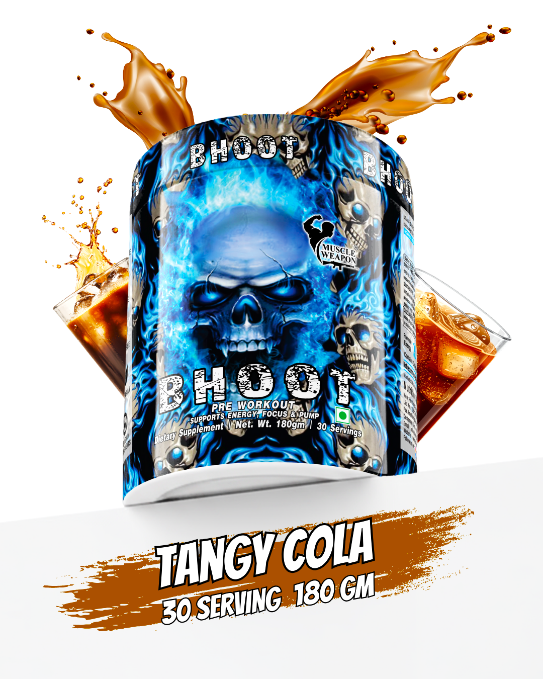 Muscle Weapon Bhoot Pre Workout (180g) | 180mg Caffeine | Energy, Focus & Pump | 30 Servings