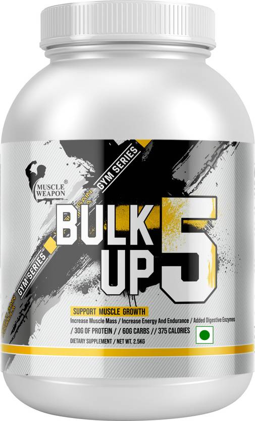 Muscle Weapon Bulk Up 5 Mass Gainer 2.5kg | 30g Protein, 60g Carbs, 375 Calories per Serving