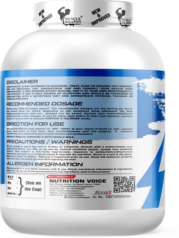 Muscle Weapon Super XL Gainer 2.5kg (25 Servings) | High Calorie Mass Gainer with 15g Protein & Digestive Enzymes